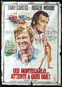 2u215 MISSION MONTE CARLO Italian 1p '74 Roger Moore & Tony Curtis, Persuaders, racing & gambling!