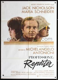 2u234 PASSENGER Italian 1p '75 Jack Nicholson, Maria Schneider, Michelangelo Antonioni, different!