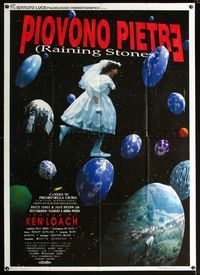 2u248 RAINING STONES Italian one-panel poster '93 directed by Ken Loach, really cool surreal image!