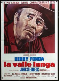 2u250 RED PONY Italian one-panel poster '73 realy cool close up artwork portrait of Henry Fonda!