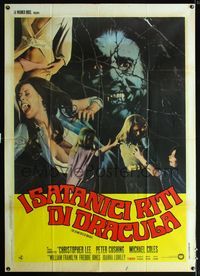 2u257 SATANIC RITES OF DRACULA Italian one-panel '74 vampire Chrisopher Lee, different sexy image!