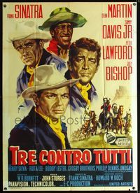 2u260 SERGEANTS 3 Italian 1p '62 John Sturges, Sinatra, Rat Pack Gunga Din parody, different art!