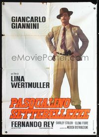 2u261 SEVEN BEAUTIES Italian 1p '76 Lina Wertmuller, great full-length image of Giancarlo Giannini!