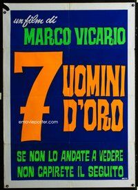 2u262 SEVEN GOLDEN MEN Italian 1panel R70s Mario Vicario's Il Grande Colpo dei Sette Uomini d'Oro!