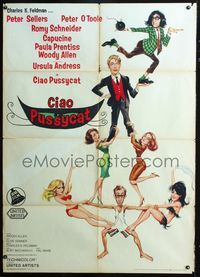 2u317 WHAT'S NEW PUSSYCAT Italian one-panel '65 art of Woody Allen, Peter O'Toole & sexy babes!