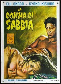 2u320 WOMAN IN THE DUNES Italian 1p '64 Hiroshi Teshigahara's Suna no onna, art of Okada & Kishida!