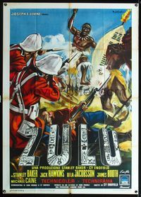 2u324 ZULU Italian 1p '64 Stanley Baker & Michael Caine classic, cool different art by M. Copizza!