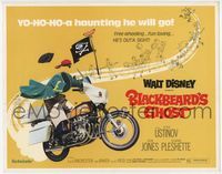 2v350 BLACKBEARD'S GHOST title card R76 Walt Disney, invisible pirate Peter Ustinov on motorcycle!