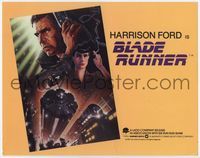 2v351 BLADE RUNNER title card '82 Ridley Scott sci-fi classic, art of Harrison Ford by John Alvin!