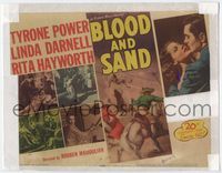 2v352 BLOOD & SAND movie title lobby card R48 art of matador, plus Tyrone Power & Rita Hayworth!