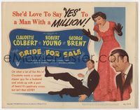 2v358 BRIDE FOR SALE title card '49 Claudette Colbert caught between Robert Young & George Brent!