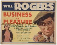 2v360 BUSINESS & PLEASURE title card '31 Will Rogers, pretty Jetta Goudal & super young Joel McCrea!