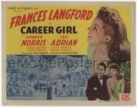 2v365 CAREER GIRL title card '44 giant head & shoulders image of pretty Frances Langford + sitting!