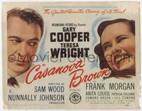 2v368 CASANOVA BROWN TC '44 great lover Gary Cooper loves Teresa Wright, great headshots of both!