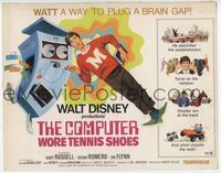 2v381 COMPUTER WORE TENNIS SHOES TC '69 Walt Disney, art of young Kurt Russell & wacky machine!