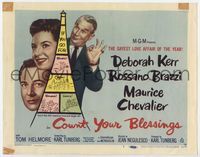 2v383 COUNT YOUR BLESSINGS title card '59 Deborah Kerr, Rossano Brazzi & Maurice Chevalier in Paris!