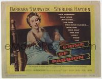 2v388 CRIME OF PASSION TC '57 sexy Barbara Stanwyck reaches for gun to shoot Sterling Hayden!