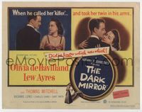 2v392 DARK MIRROR title card '46 Lew Ayres loves one twin Olivia de Havilland and hates the other!