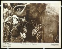 2v229 ROUGHEST AFRICA LC '23 great image of bewildered Stan Laurel with elephant right behind him!