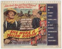 2v679 SHE WORE A YELLOW RIBBON title card '49 wonderful art of John Wayne & Joanne Dru, John Ford