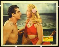 2v242 SONG OF THE ISLANDS LC '42 best close up of sexy Betty Grable & barechested Victor Mature!