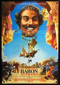 2w233 ADVENTURES OF BARON MUNCHAUSEN Aust one-sheet '89 Terry Gilliam, wild hot air balloon image!