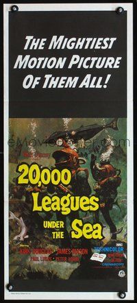 2w507 20,000 LEAGUES UNDER THE SEA Aust daybill R70s Jules Verne underwater classic, wonderful art!