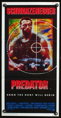 2w804 PREDATOR Australian daybill poster '87 Arnold Schwarzenegger sci-fi, like nothing on Earth!