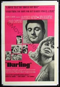 2x094 DARLING linen 1sheet '65 sexy Julie Christie, Laurence Harvey, Dirk Bogarde, John Schlesinger