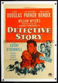 2x100 DETECTIVE STORY linen 1sheet '51 William Wyler, Kirk Douglas & can't forgive Eleanor Parker!