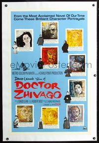 2x106 DOCTOR ZHIVAGO linen 1sh '65 different art portraits of 9 top stars including Julie Christie!