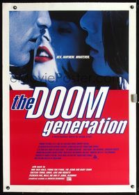 2x108 DOOM GENERATION linen one-sheet '95 Rose McGowan, sex, mayhem, whatever, a heterosexual movie!