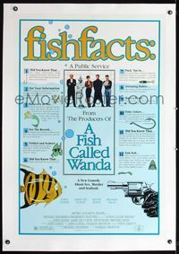 2x121 FISH CALLED WANDA linen facts style 1sh '88 John Cleese, Jamie Lee Curtis, Kevin Kline, Palin