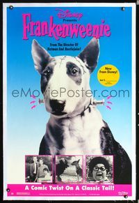 2x130 FRANKENWEENIE linen video 1sheet R90s early Tim Burton AND Disney, great image of monster dog!