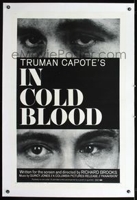 2x164 IN COLD BLOOD linen one-sheet movie poster '68 Robert Blake, from the novel by Truman Capote!