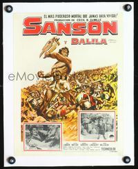 2y187 SAMSON & DELILAH linen Argentinean trade ad R59 cool art of Victor Mature, Cecil B. DeMille