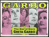 2y180 STAR OF STARS GRETA GARBO linen British quad movie poster '63 five great close up images!