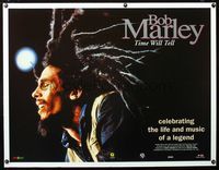 2y182 TIME WILL TELL linen British quad '92 best close up of reggae legend Bob Marley performing!