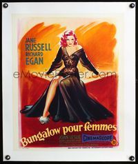 2y168 REVOLT OF MAMIE STOVER linen French 18x22 '56 different art of sexy Jane Russell by Grinsson!