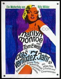 2y109 SEVEN YEAR ITCH linen German R66 Billy Wilder, art of sexy Marilyn Monroe w/credits in dress!