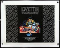 2y345 SONG REMAINS THE SAME linen half-sheet poster '76 Led Zeppelin, cool rock & roll montage art!