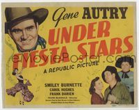 3b229 UNDER FIESTA STARS title card '41 great art of Gene Autry plus comic lover Smiley Burnette!