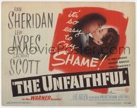 3b230 UNFAITHFUL signed TC '47 by Vincent Sherman, shameless sexy Ann Sheridan kisses Lew Ayres!