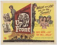 3b233 UP FRONT title card '51 written by Bill Mauldin, artwork of soldiers David Wayne & Tom Ewell!