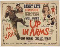 3b234 UP IN ARMS title card '44 funnyman Danny Kaye & sexy Dinah Shore + half-dressed Goldwyn Girls!