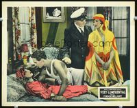 3b670 VERY CONFIDENTIAL LC '27 surprised Madge Bellamy looking confused in room with 3 people!