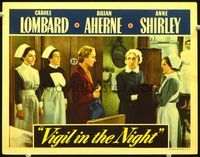 3b671 VIGIL IN THE NIGHT lobby card '40 close up of pensive Carole Lombard with nurses at hospital!