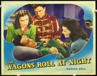 3b674 WAGONS ROLL AT NIGHT LC '41 Eddie Albert & Joan Leslie comfort wounded Humphrey Bogart!