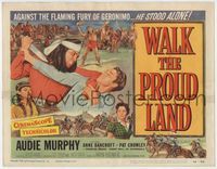 3b236 WALK THE PROUD LAND TC '56 art of Audie Murphy attacked & Native American Anne Bancroft!