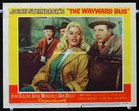 3b676 WAYWARD BUS lobby card #6 '57 close up of sexy Jayne Mansfield & Dan Dailey, John Steinbeck